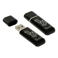 Накопитель Smartbuy Glossy, 16Gb, USB 2.0, чер, SB16GBGS-K
