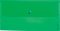 Папка-конверт на кнопке C6, 180мкм, зеленая, 5 шт/в уп