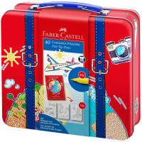 Набор для рисования Faber-Castell 'Connector' 40 фломастеров+6 клипс+паспорт раскраск., метал.