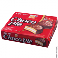 Печенье LOTTE 'Choco Pie' ('Чоко Пай'), прослоенное, глазированное, в картонной упаковке, 336 г (12 