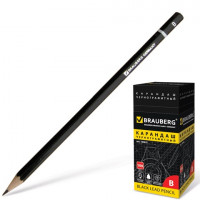 Карандаш чернографитный BRAUBERG, 1 шт., "Touch line", В, без резинки, корпус черный, заточенный, 180622, 10 шт/в уп Карандаш чернографитный BRAUBERG, 1 шт., "Touch line", В, без резинки, корпус черный, заточенный, 180622, 10 шт/в уп