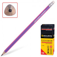 Карандаш чернографитный BRAUBERG, 1 шт., "Excellence", НВ, трехгранный, с резинкой, корпус сиреневый, заточенный, 180664, 10 шт/в уп Карандаш чернографитный BRAUBERG, 1 шт., "Excellence", НВ, трехгранный, с резинкой, корпус сиреневый, заточенный, 180664, 10 шт/в уп