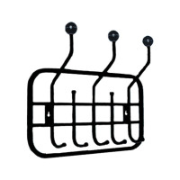 Вешалка настенная Титан ТС-1, 445*360*102, металл, чёрная, 8 крючков Вешалка настенная Титан ТС-1, 445*360*102, металл, чёрная, 8 крючков