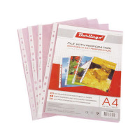 Папка-вкладыш с перфорацией, А4, 30мкм, глянцевая, 100 шт/в уп Папка-вкладыш с перфорацией, А4, 30мкм, глянцевая, 100 шт/в уп